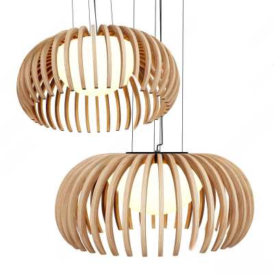 北欧自然风竹编吊灯3D模型下载